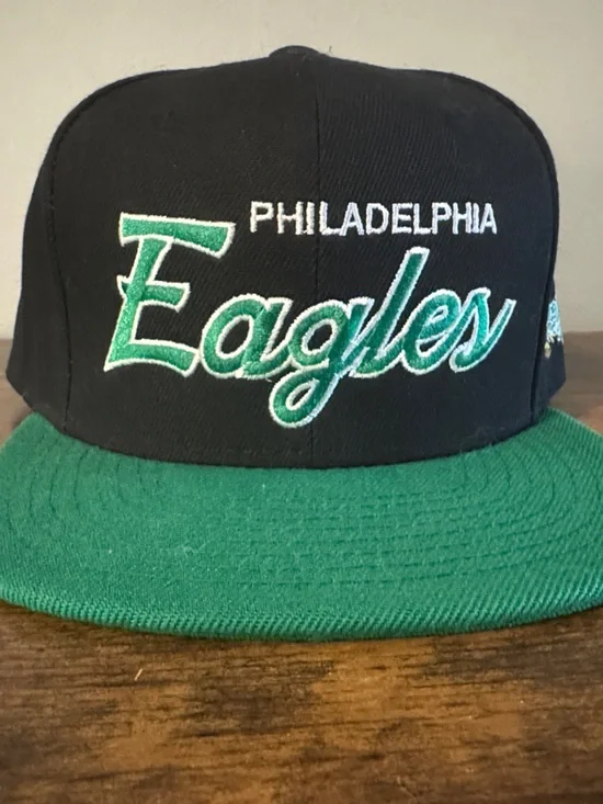 Mitchell & Ness Philadelphia Eagles Black and Green Snapback Hat