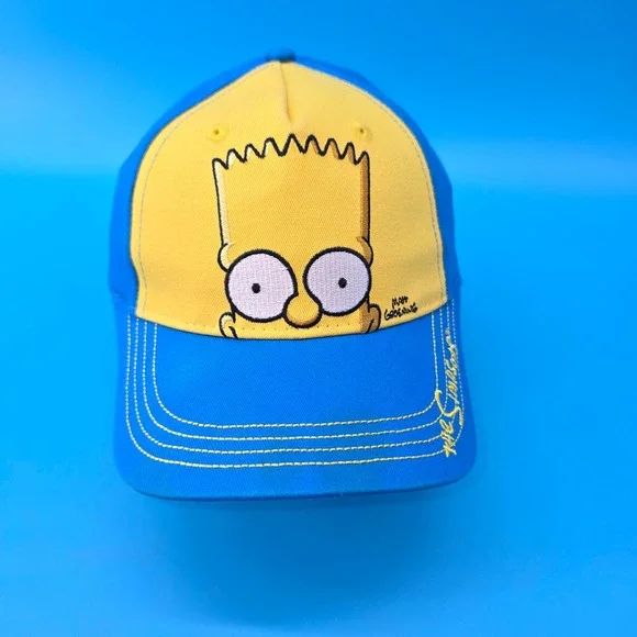 Universal Studios The Simpsons Bart Simpson Youth Hat Blue Yellow Baseball Cap‎