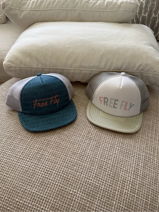 Kids' free fly Teal and Cream Trucker Hat bundle