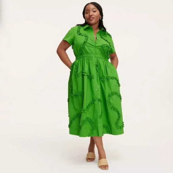 NWT Ribbon Short Sleeve Midi Shirtdress - kate spade new york x Target Green