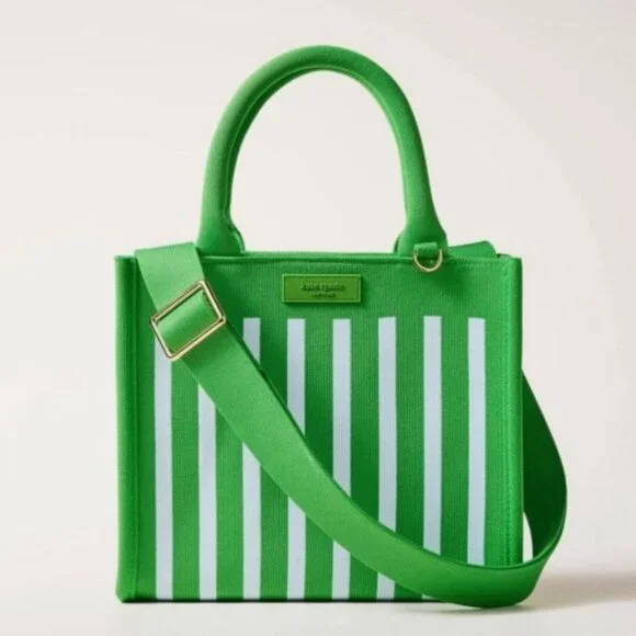 NWT Limited Edition kate spade new york Green Stripe Knit Crossbody Bag