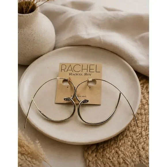 Rachel Rachel Roy Gold Heart Hoop Earrings New