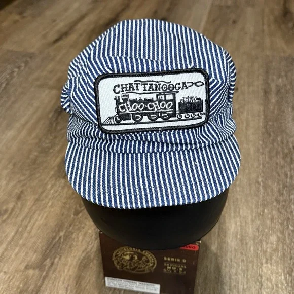 Vintage 80s‎ Chattanooga Tennessee Conductor Snapback Youth Kids Hickory Stripe