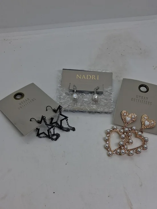NWT Womens 3 Pair Earrings, Urban Outfitters & Nadri
