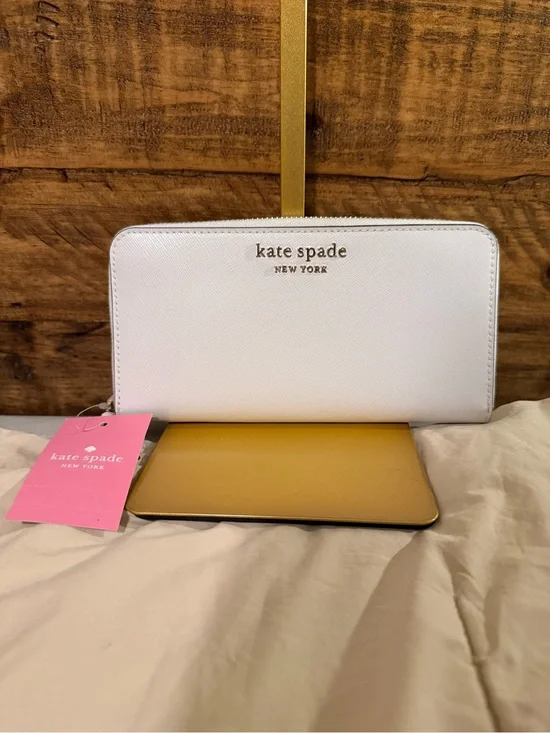 kate spade White Dove Saffiano Large Continental Wallet