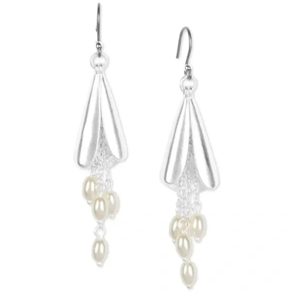 Vintage Pearl Silver Earrings