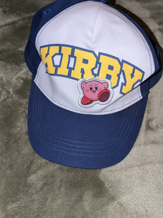 Nintendo Kirby Blue and White Kids Hat with Yellow Lettering