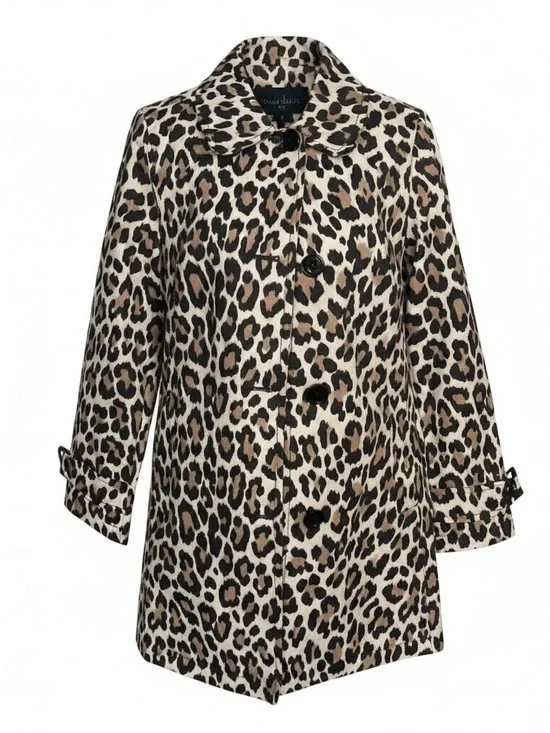 kate spade Leopard Print Coat in Black, Cream, Brown