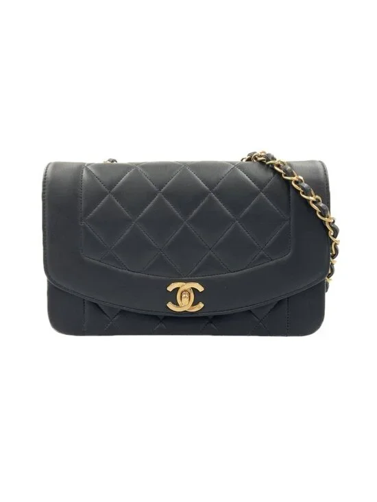 Chanel Diana Quilted Chain Shoulder Bag Black