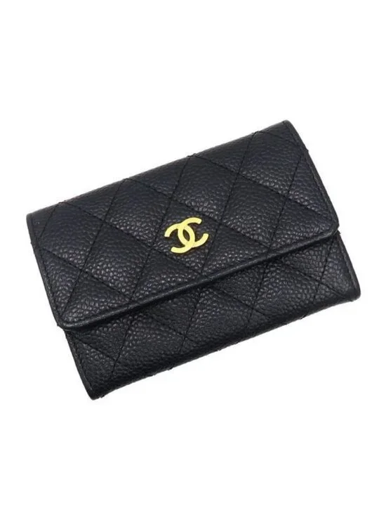 Chanel Quilted Caviar Card Case
