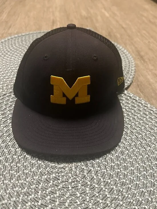 University of Michigan Wolverines NCAA New Era Blue 9Fifty Youth Flex Hat Cap