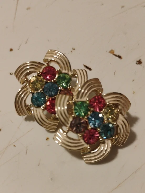 Crystal Cluster Women's Clip-on Earrings🩷💚🩵