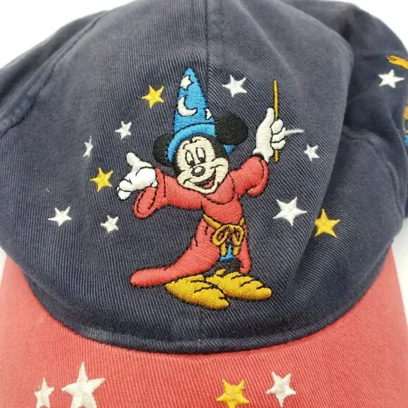 Vintage Walt Disney World Sorcerer Mickey Mouse Fantasia Hat Youth Cap Brooms