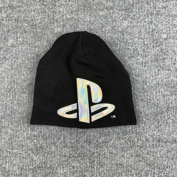 H&M PlayStation Hat Beanie Knit Black‎ Boys One Size Youth Gamer Video Game