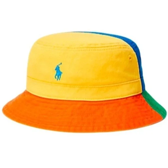 Polo Ralph Lauren Kids Colorblock Reversible Bucket Hat Multi 2T-4T Unisex Rare