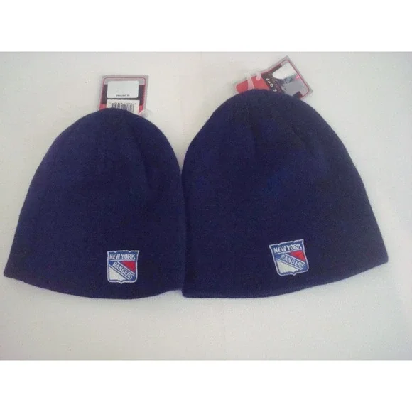 YOUTH-- 2PC LOT RANGERS   BEANIE KNIT TOBOGGAN  HAT CAP VINTAGE DEADSTOCK‎ 03