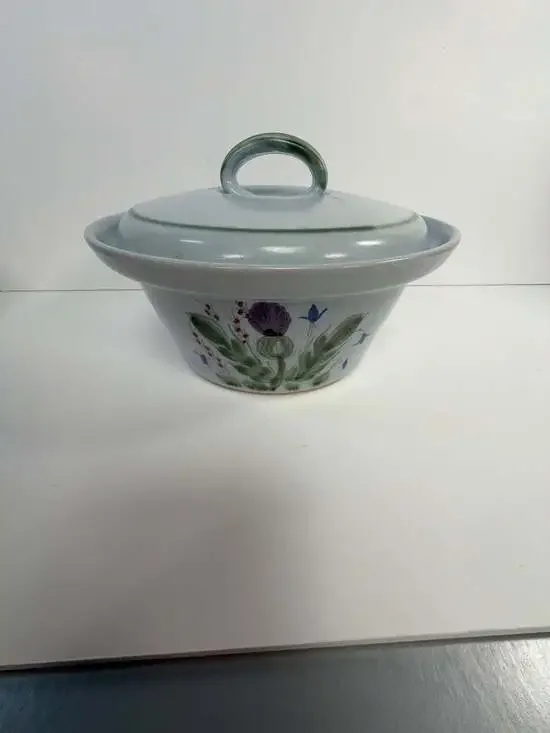 Buchan Thistleware Stoneware Round Covered Casserole Dish Portobello Scotland
