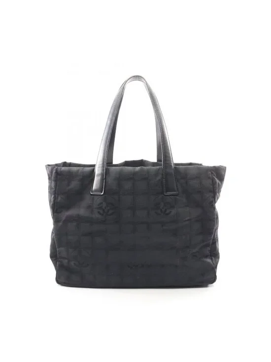 Chanel Tote New Travel Line MM Black Leather
