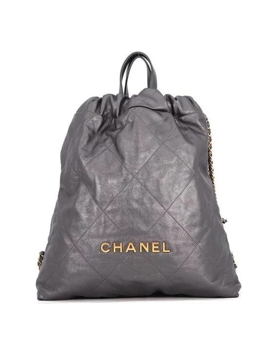 Chanel Backpack 22 Large Shiny Calf Leather
