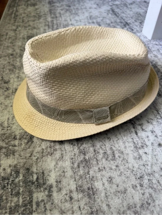 Dockers Natural Straw Hat with Patterned Band