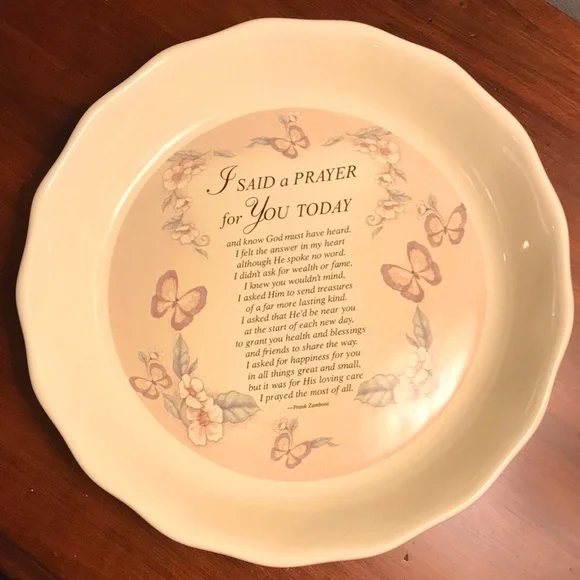 New~ Vintage ABBEY PRESS 2008 Collectible Ceramic Pie Plate