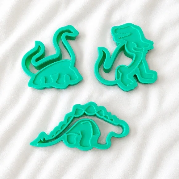 Dinosaur Cookie Cutter Set 3 Pc Plastic Sandwich Bread Molds‎ Bento Lunch