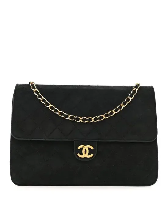 Chanel Suede Quilted Medium Single Flap #295679C22B