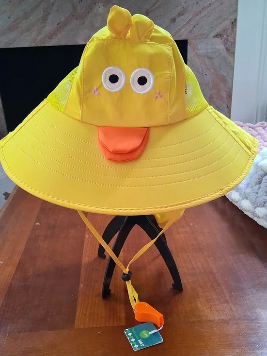 Kids Yellow Duck Sun Hat with Chin Strap