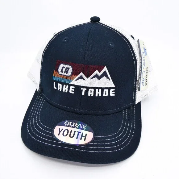 Lake Tahoe Hat Youth One Size Blue Snapback Trucker Boys Nature California‎ New