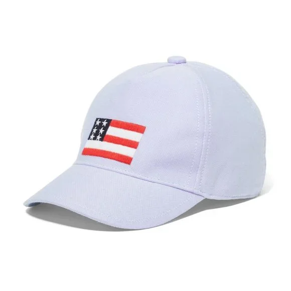 Janie and Jack Sky Blue American Flag Cap 12-24M