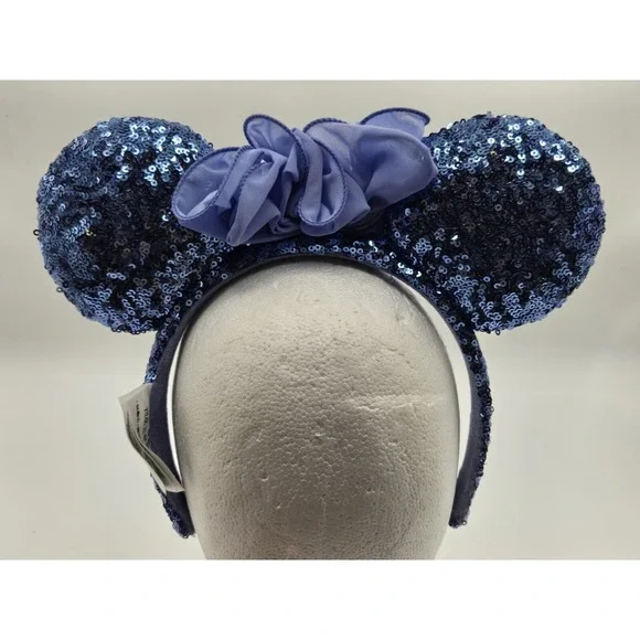 Disney Parks Minnie Mouse Ears Purple Hydrangea‎ Blue Iris Flower Headband