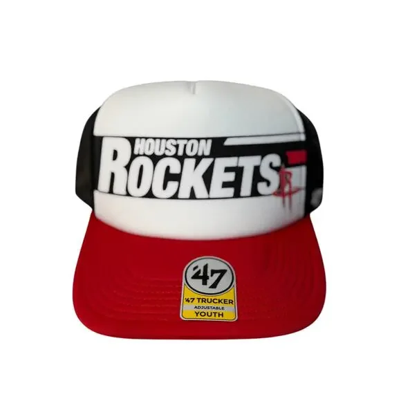 Houston Rockets ’47 Brand Youth Trucker Hat – Adjustable – Red/White/Black – NWT