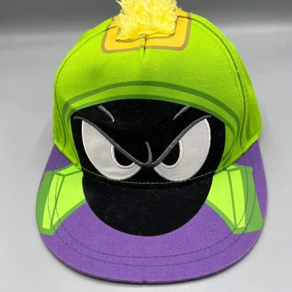 Marvin The Martian Hat Youth Green Purple‎ Looney Tunes Snap Back Cap