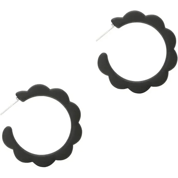 Acrylic Flower Hoop Earrings Lightweight Floral Open Hoops Candy Color Hoop‎