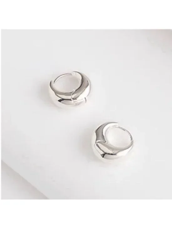 New! Madewell Silver European Huggie Earrings (1082) NWOT