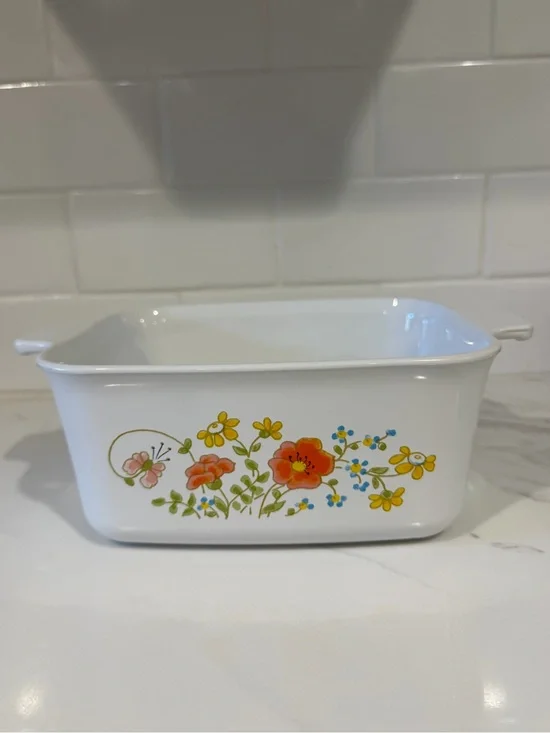 Vintage Corning Ware Wildflower P-4-B 1.5 Qt Casserole Baking Dish Floral USA