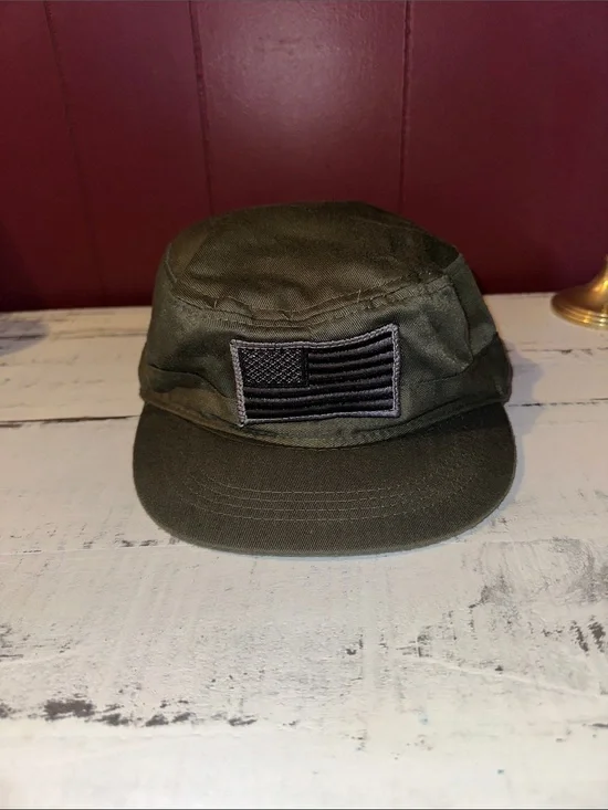 Kids Olive Patrol Cap with Flag Patch