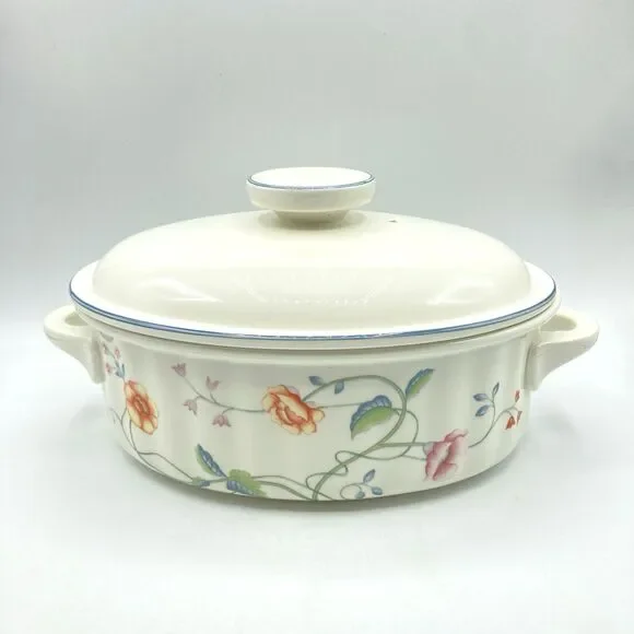 Vtg Villeroy & Boch Albertina 2 QT Oval Covered Casserole Tureen W Germany #1748