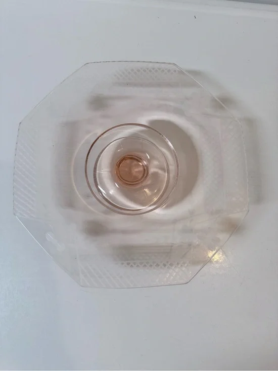 Vintage Pink Depression Glass cake stand