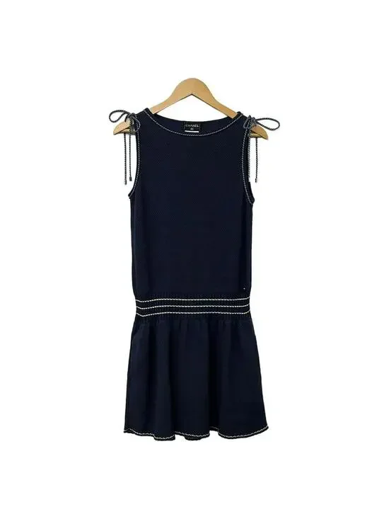 Chanel Navy White Women's Dress #277604C61B