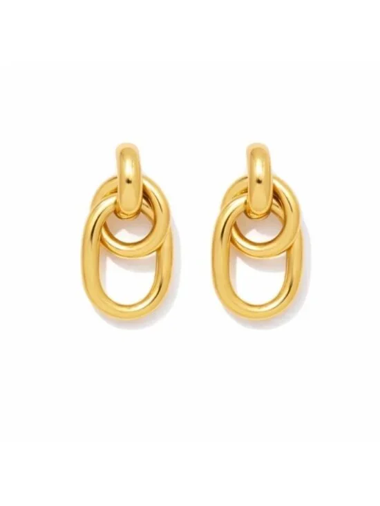 New! Tuckernuck Petit Moments Gold Hooked Chain Drop Earrings (3055) NWOT