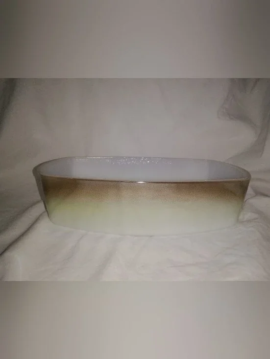 Vintage Federal Glass Mesa Moss Bread Loaf Pan 9 3/4