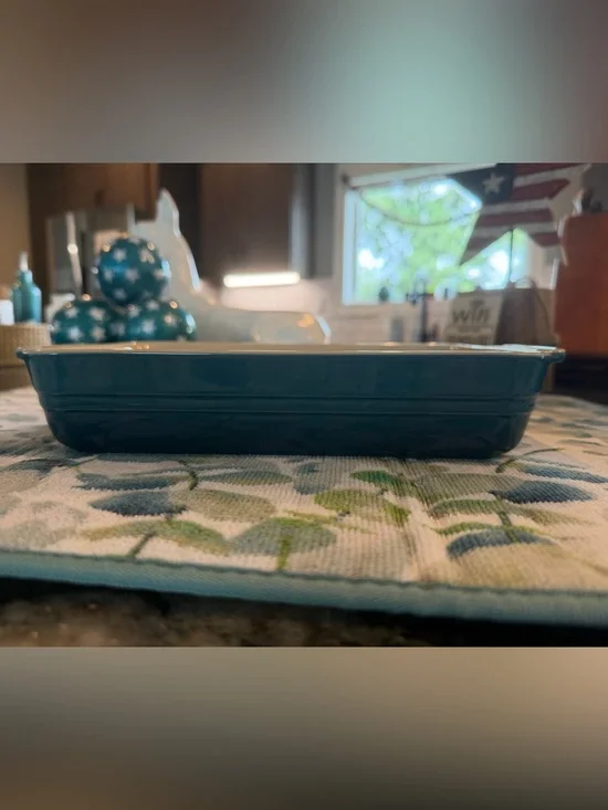 NEW Le Creuset Rectangular Baker Dish 25cm In Deep Teal Blue Green RETIRED RARE