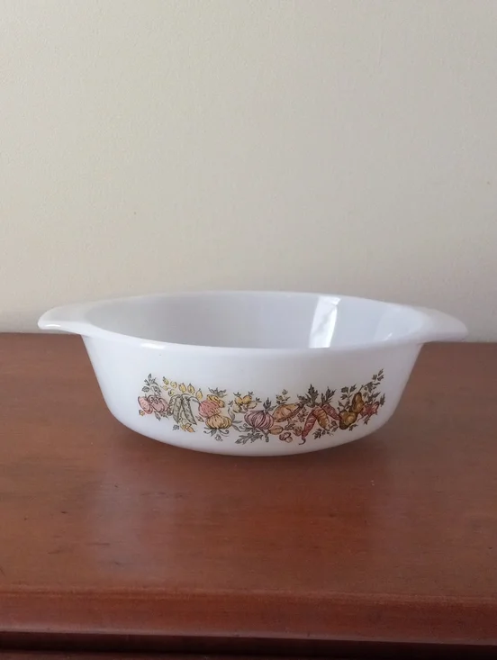 Anchor Hocking White Harvest Vegetable Glass Baking Dish - Home Kitchen