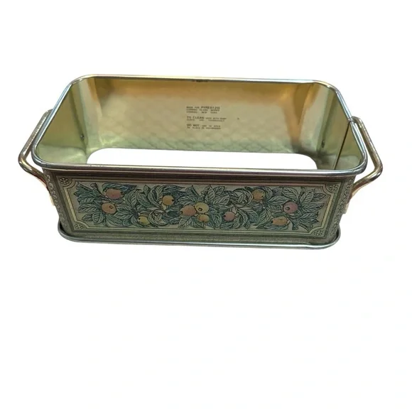 Vintage Metal Fruit Design Tray with‎ Handles 7.5 Inch Length