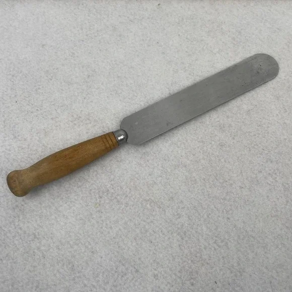 Vintage Wood Handle Icing Spatula Stainless Steel Frosting Offset Palette Knife