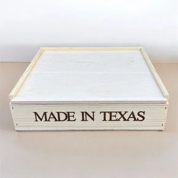 Pie/Cake Box/Tin/Storage Container/Trinket Box “Made In Texas” Square Dining New