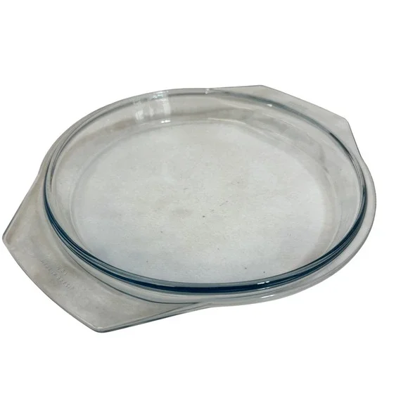 Marinex Round Glass Blue Tint Baking‎ Dish Pie Plate Ovenware Made in Brazil M07