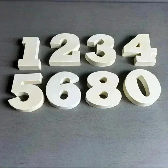 VTG 80s 90s Cookie Cutters Set Number White 2.5 x3 in Missing 7 Playdoh Baking