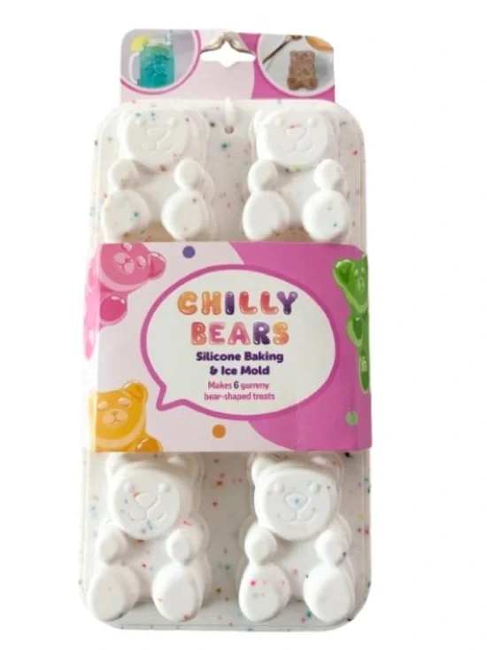 Chilly Bears Silicone Bear-Shaped Baking & Ice Mold NWT